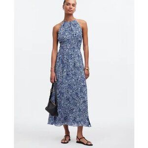 Madewell Smocked Halter Midi Dress in Floral Size 00 NWT NS130